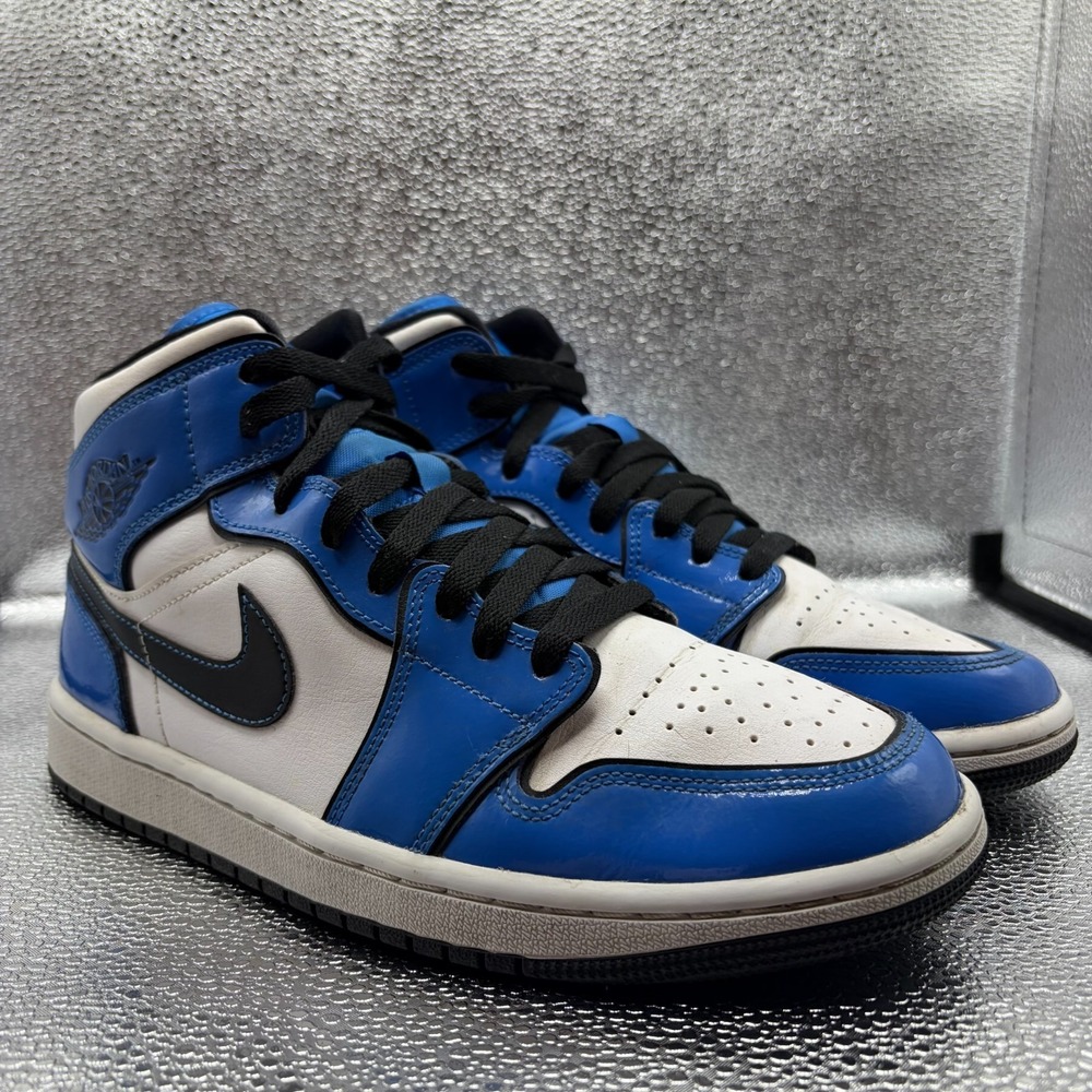 Size 7.5 Nike Air Jordan 1 Mid‎ SE Signal Blue Mens Athletic Sneakers DD6834-402